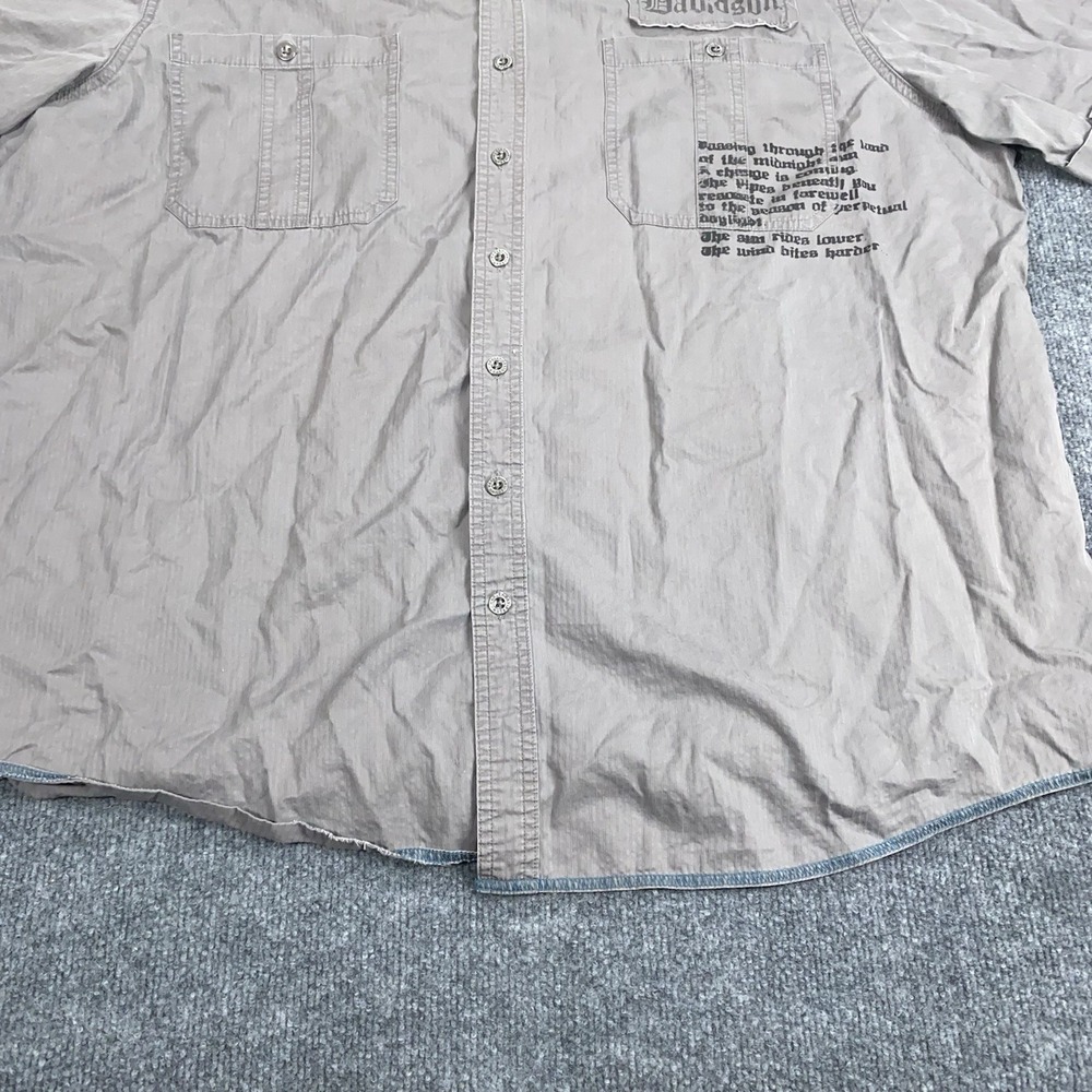 Harley Davidson Men's Gray Button Down Short Sleeve Work Shirt 2XL Graphic Print - Picture 6 of 13